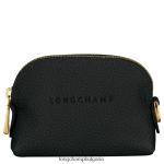 черен Жени le foulonne кесия за монети кожени изделия Longchamp 6084PZ524