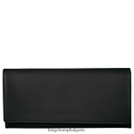 черен Жени le foulonne континентален портфейл кожени изделия Longchamp 6084PZ602