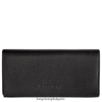 черен Жени le foulonne континентален портфейл кожени изделия Longchamp 6084PZ609