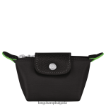 черен Жени le pliage зелена кесия за монети кожени изделия Longchamp 6084PZ506