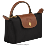 черен Жени le pliage оригинална торбичка с дръжка кожени изделия Longchamp 6084PZ662 - Image 3