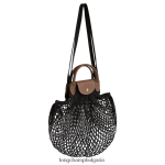 черен Жени le pliage filet mesh bag чанти Longchamp 6084PZ65 - Image 3