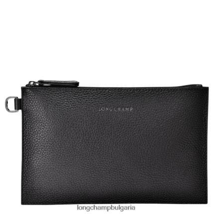 черен Жени roseau есенциална торбичка кожени изделия Longchamp 6084PZ690
