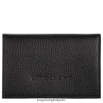 черен мъже притежател на карта le foulonne кожени изделия Longchamp 6084PZ653