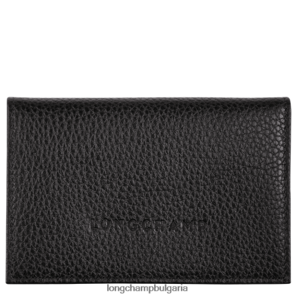 черен мъже притежател на карта le foulonne кожени изделия Longchamp 6084PZ653