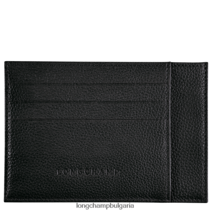 черен мъже притежател на карта le foulonne кожени изделия Longchamp 6084PZ650