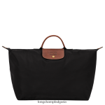 черен мъже пътна чанта / раница чанти Longchamp X D'heygere 6084PZ832