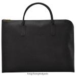 черен мъже le foulonne куфарче чанти Longchamp 6084PZ470