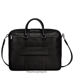 черен мъже le foulonne куфарче чанти Longchamp 6084PZ481 - Image 4