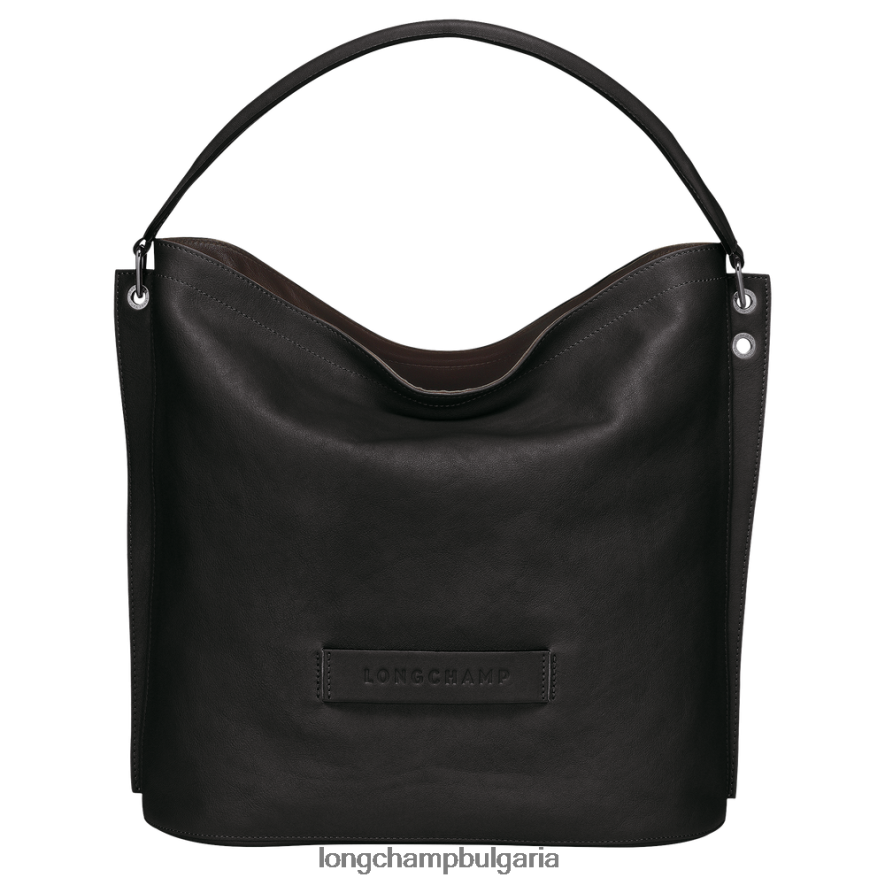 черен Жени 3d скитник чанта чанти Longchamp 6084PZ398