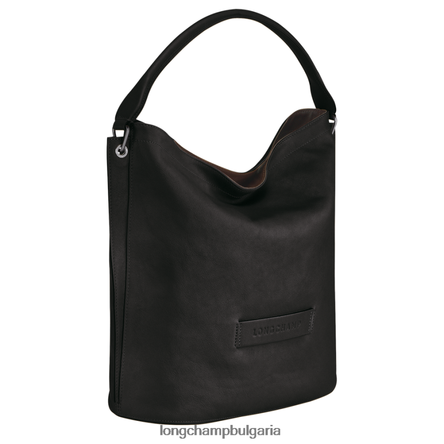 черен Жени 3d скитник чанта чанти Longchamp 6084PZ398