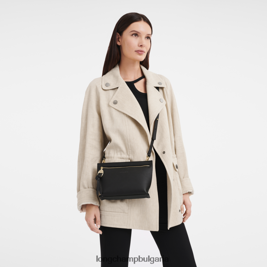 черен Жени чанта през рамо за пощенска кутия чанти Longchamp 6084PZ306