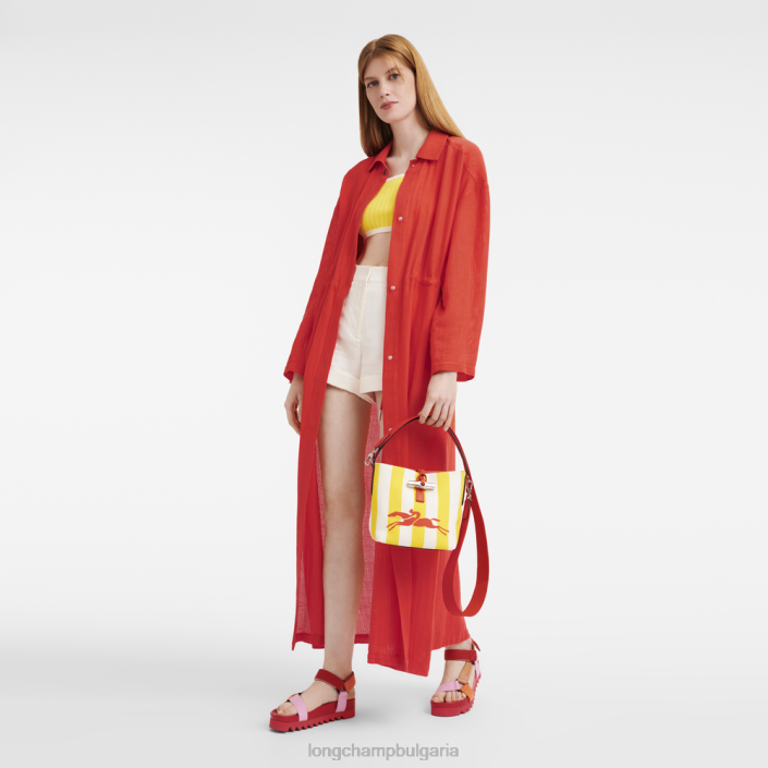 жълто/бяло Жени Roseau Essential Bucket bag чанти Longchamp 6084PZ245