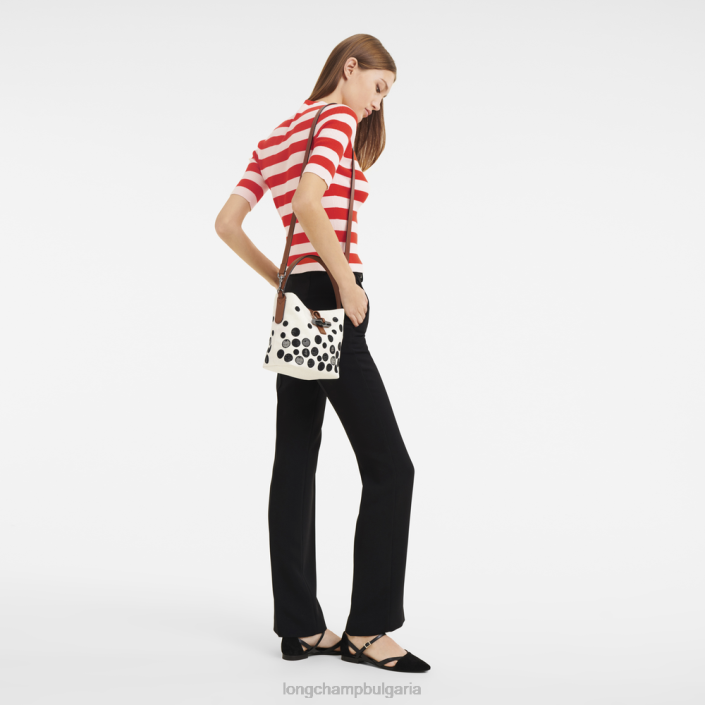 Черно бяла Жени Roseau Essential Bucket bag чанти Longchamp 6084PZ256