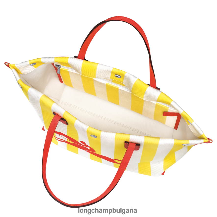 жълто/бяло Жени чанта Roseau Essential Tote чанти Longchamp 6084PZ364