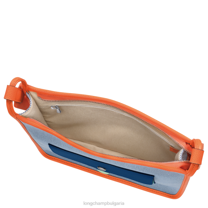 синьо/оранжево Жени le foulonne чанта през рамо с цип чанти Longchamp 6084PZ260