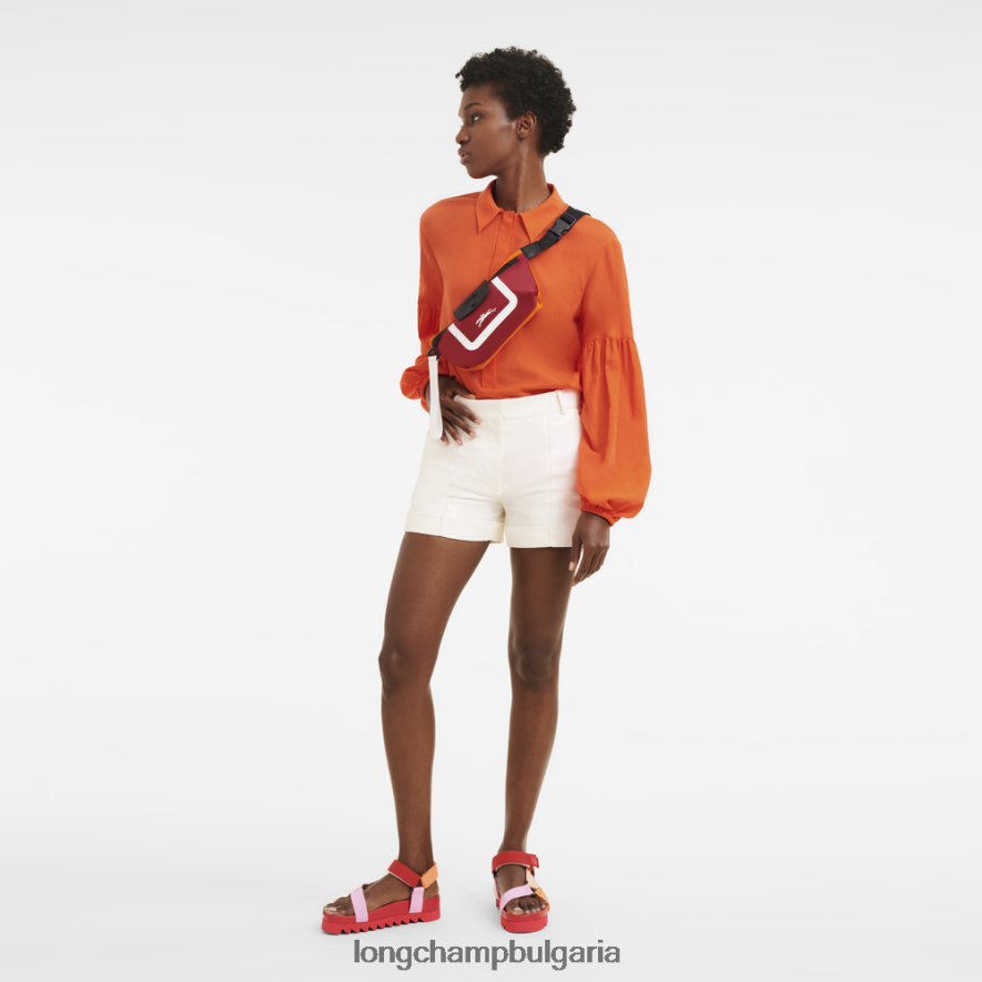 оранжево/бордо Жени le pliage колекция чанта за колан чанти Longchamp 6084PZ213