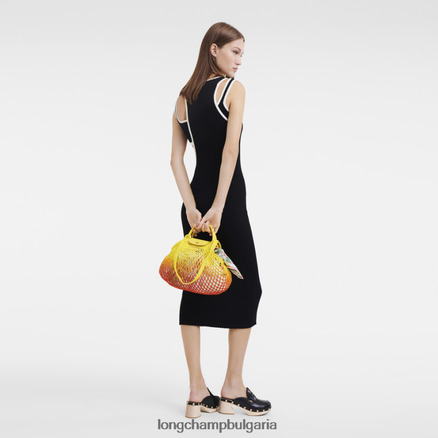 жълто/оранжево Жени le pliage filet mesh bag чанти Longchamp 6084PZ8