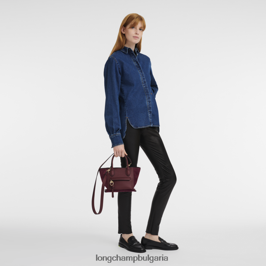 бордо Жени чанта за пощенска кутия чанти Longchamp 6084PZ161