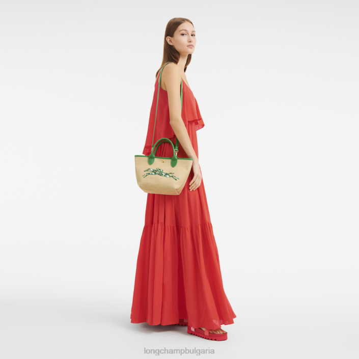 зелено Жени le panier pliage кошница чанта чанти Longchamp 6084PZ61