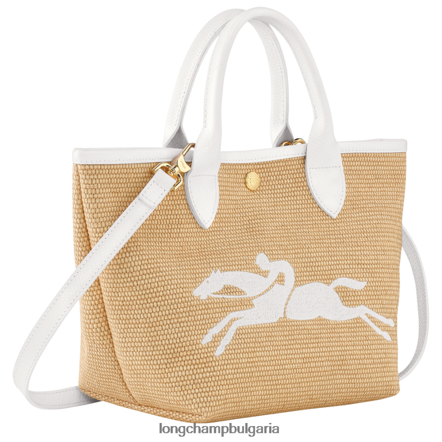 бяло Жени le panier pliage кошница чанта чанти Longchamp 6084PZ63