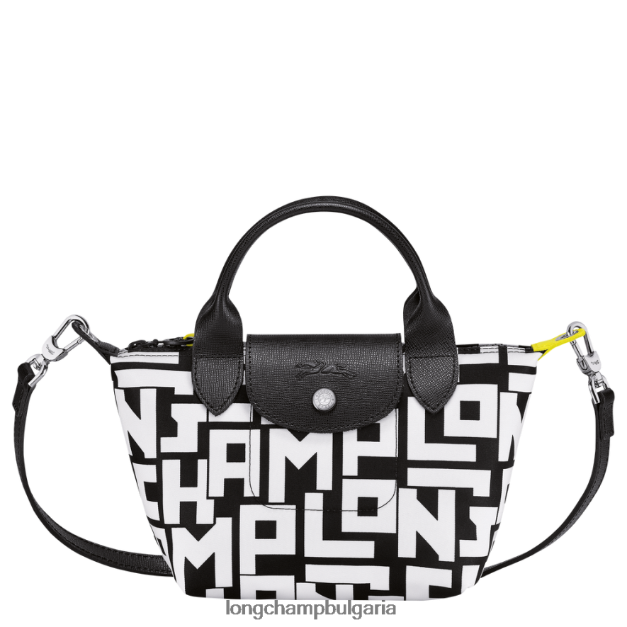 Черно бяла Жени le pliage lgp чанта чанти Longchamp 6084PZ89