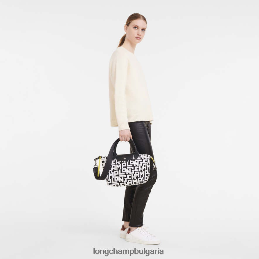 Черно бяла Жени le pliage lgp чанта чанти Longchamp 6084PZ90