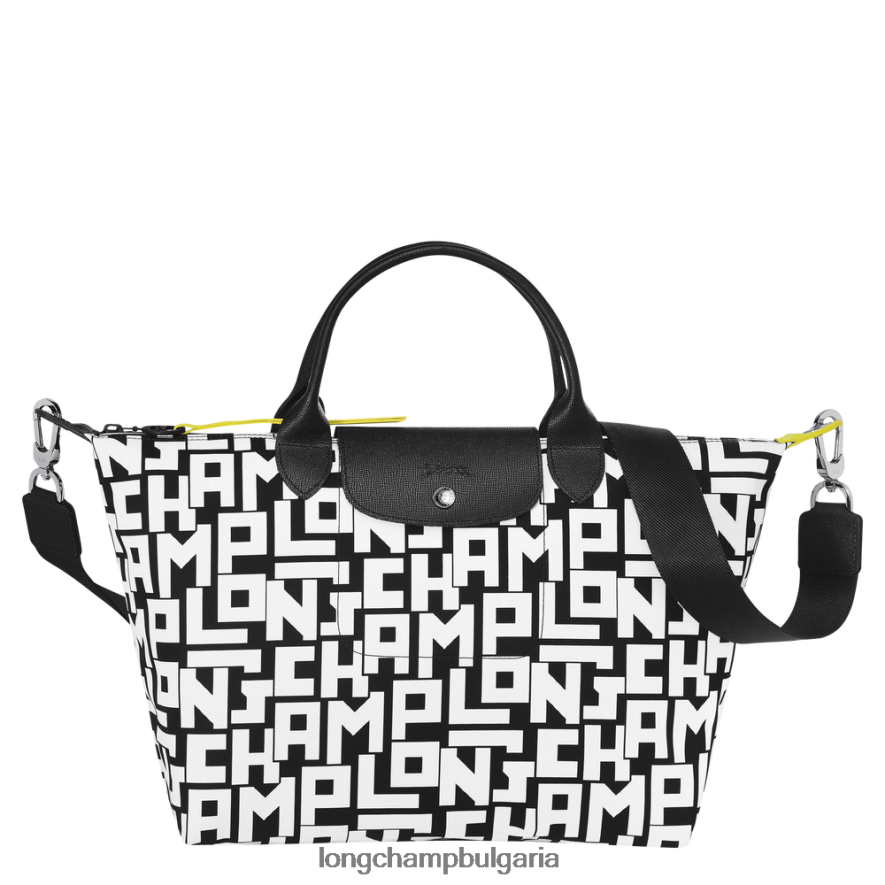 Черно бяла Жени le pliage lgp чанта чанти Longchamp 6084PZ91