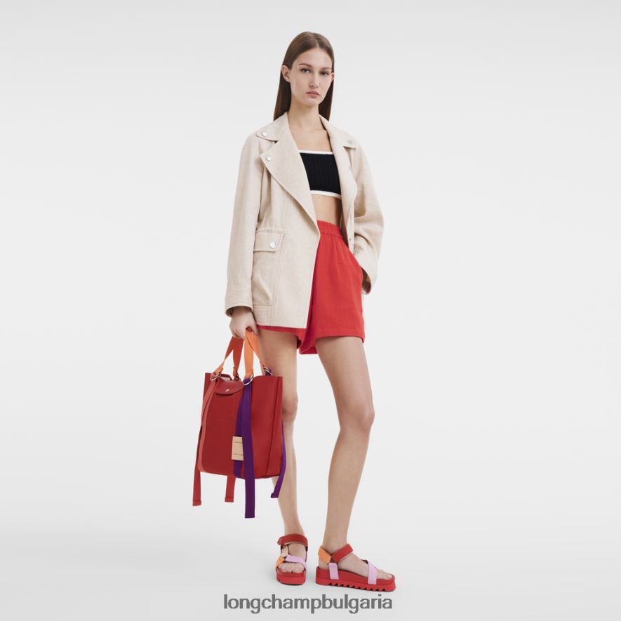 червен Жени чанта le pliage re-play чанти Longchamp 6084PZ52