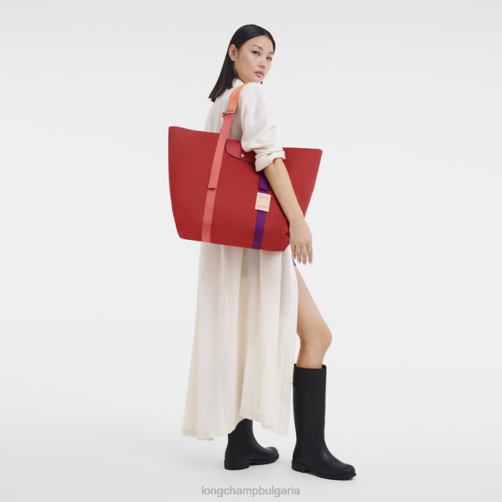 червен Жени чанта le pliage re-play чанти Longchamp 6084PZ58