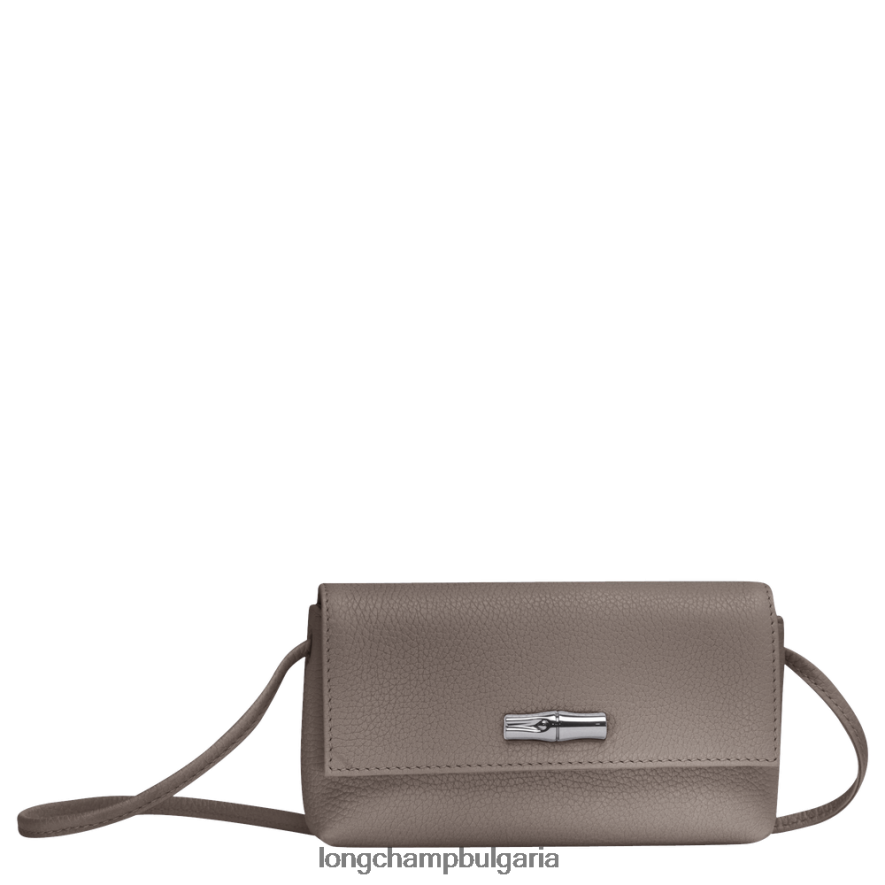 сиво Жени Roseau есенциален съединител кожени изделия Longchamp 6084PZ11