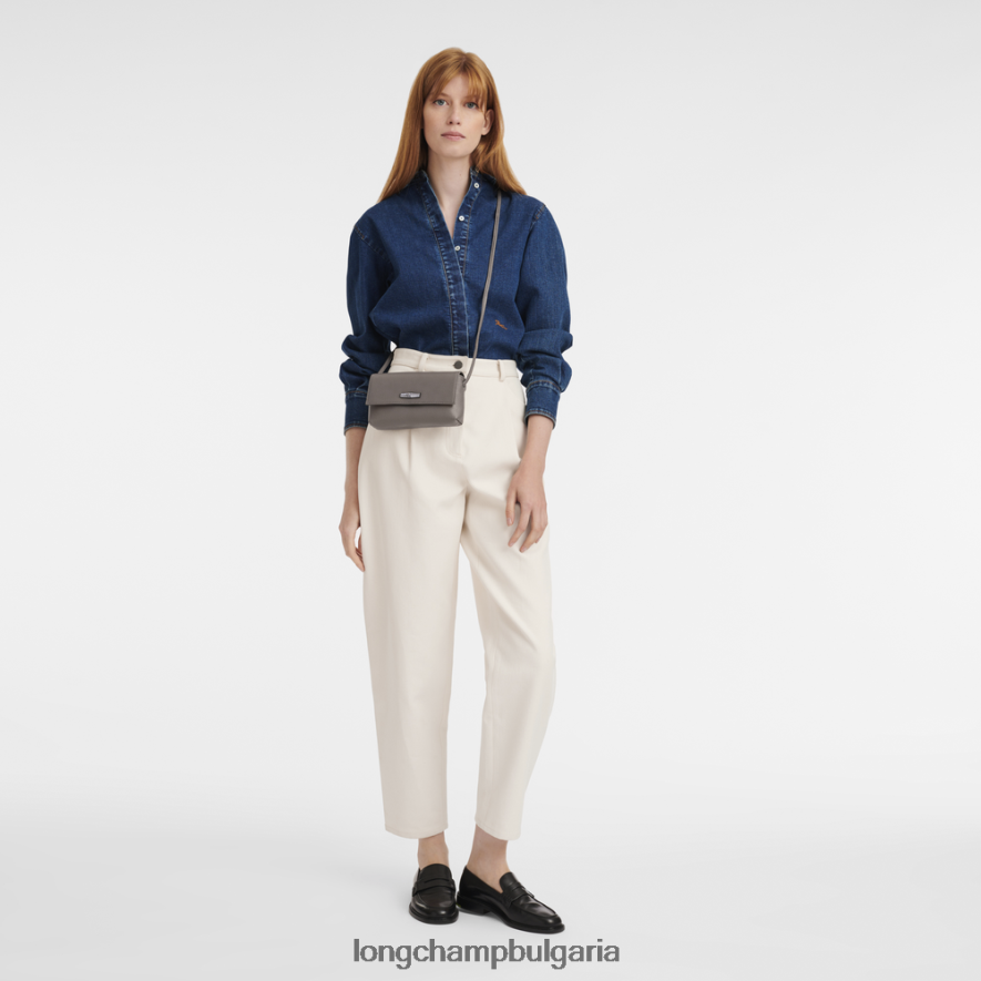 сиво Жени Roseau есенциален съединител кожени изделия Longchamp 6084PZ11