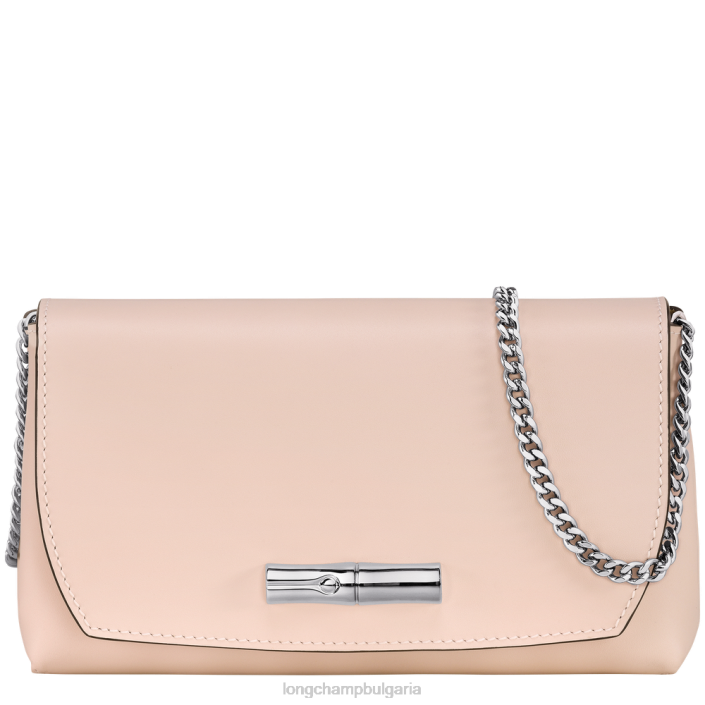 бледо розово Жени съединител Roseau кожени изделия Longchamp 6084PZ249