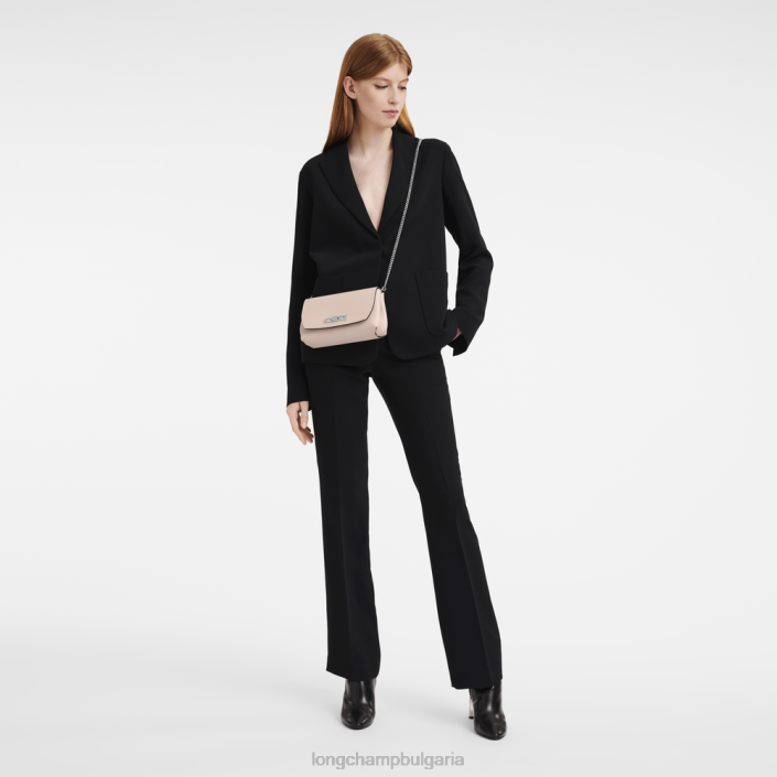 бледо розово Жени съединител Roseau кожени изделия Longchamp 6084PZ249