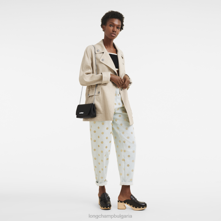 черен Жени съединител Roseau кожени изделия Longchamp 6084PZ250