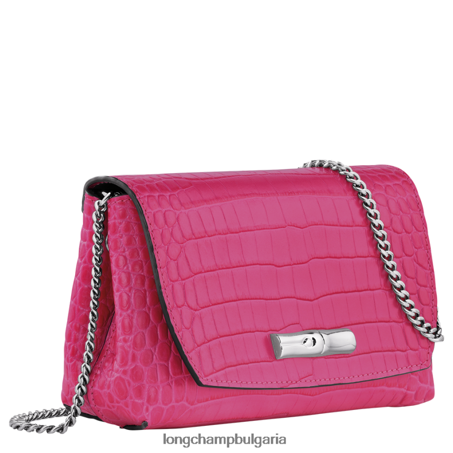фуксия Жени съединител Roseau кожени изделия Longchamp 6084PZ258