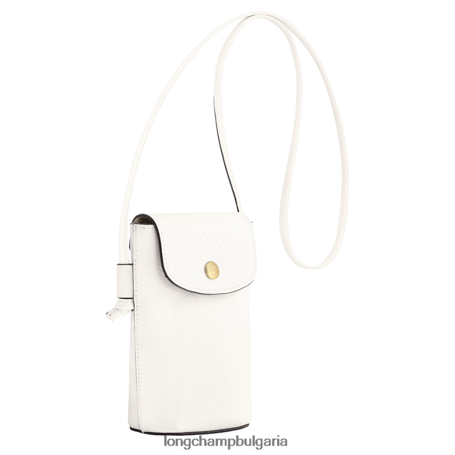 бяло Жени калъф за телефон epure с кожена дантела кожени изделия Longchamp 6084PZ707