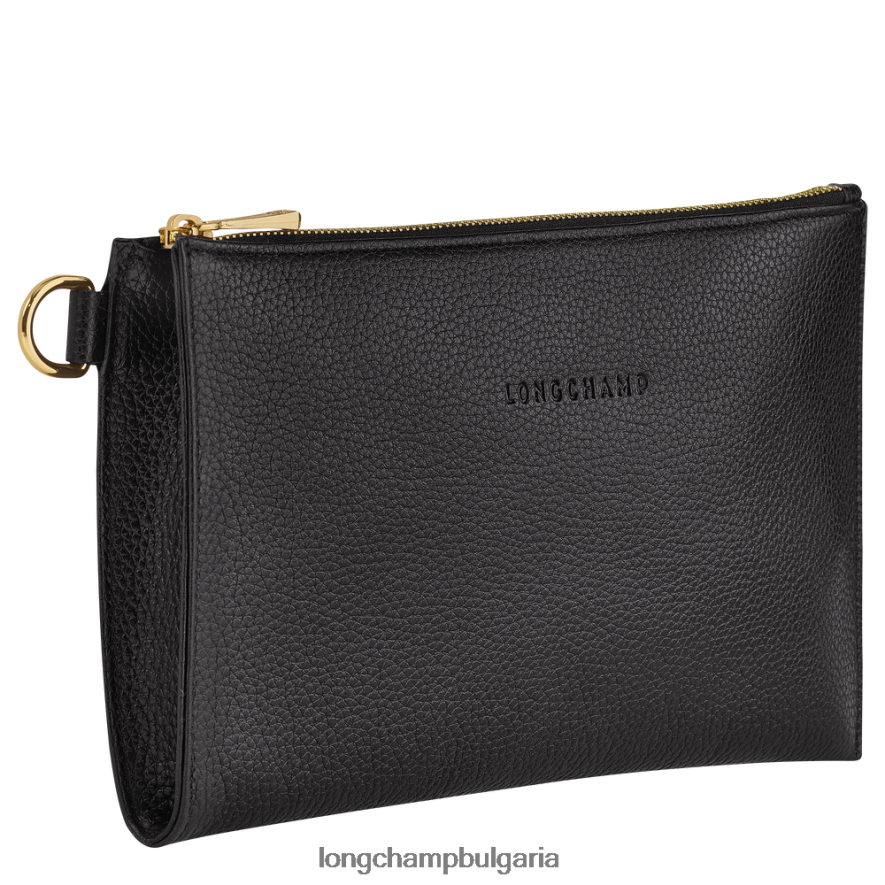 черен Жени le foulonne торбичка кожени изделия Longchamp 6084PZ699