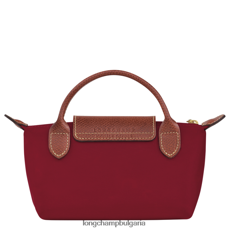 червен Жени le pliage оригинална торбичка с дръжка кожени изделия Longchamp 6084PZ664