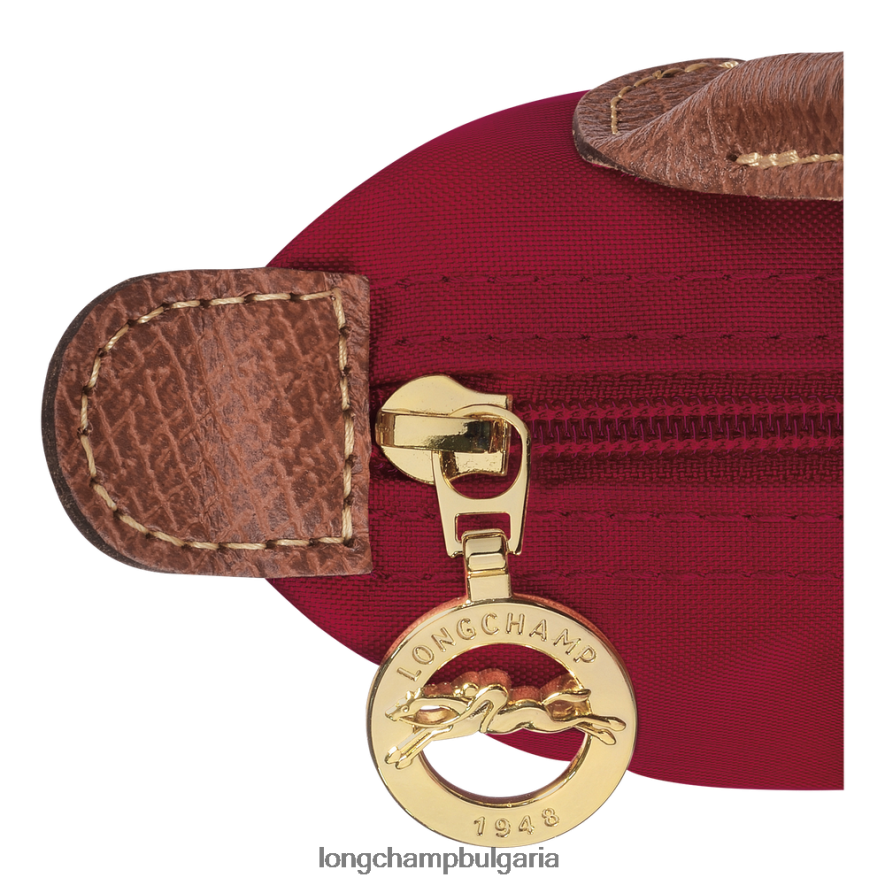 червен Жени le pliage оригинална торбичка с дръжка кожени изделия Longchamp 6084PZ664