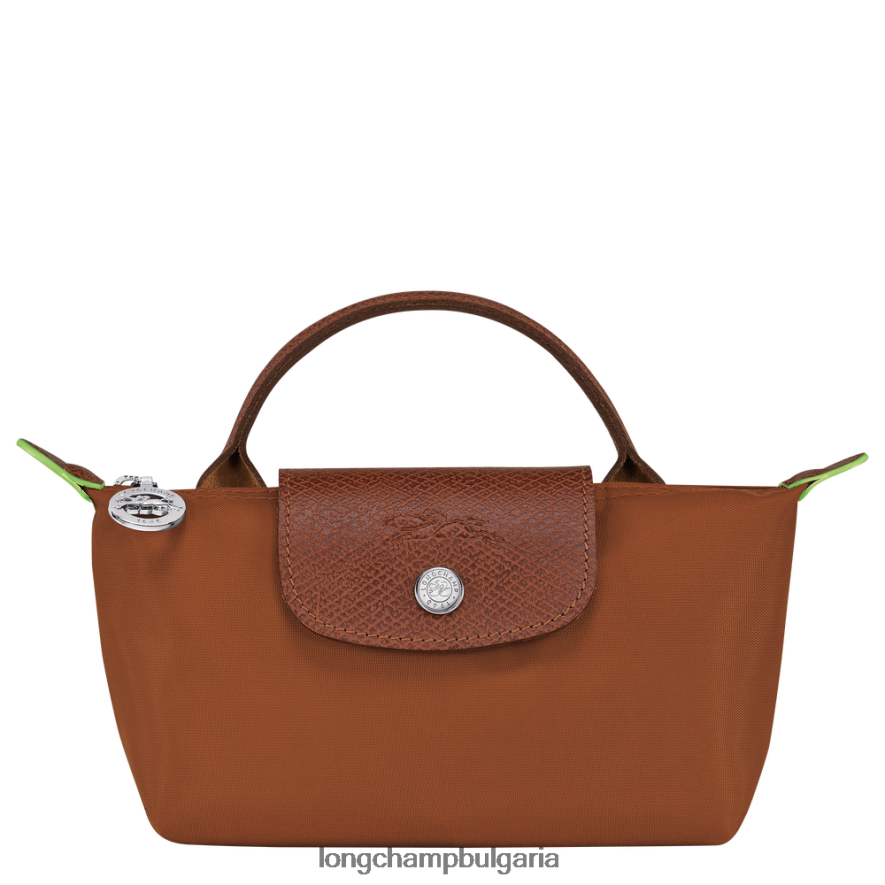 коняк Жени le pliage зелена торбичка с дръжка кожени изделия Longchamp 6084PZ671
