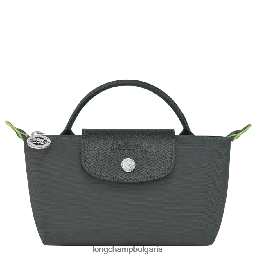 графит Жени le pliage зелена торбичка с дръжка кожени изделия Longchamp 6084PZ672