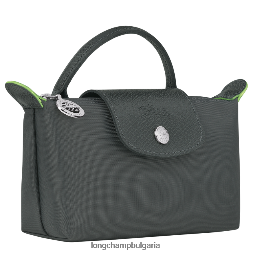 графит Жени le pliage зелена торбичка с дръжка кожени изделия Longchamp 6084PZ672