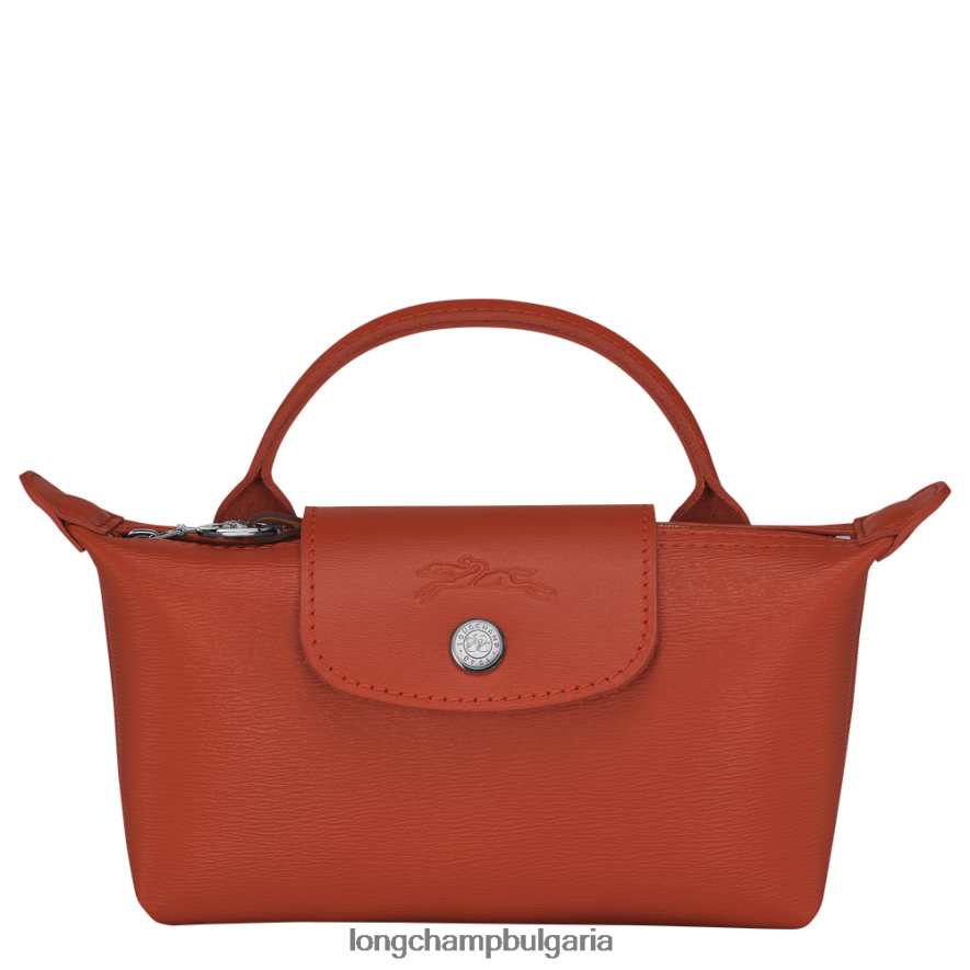 теракота Жени градска торбичка le pliage с дръжка кожени изделия Longchamp 6084PZ679