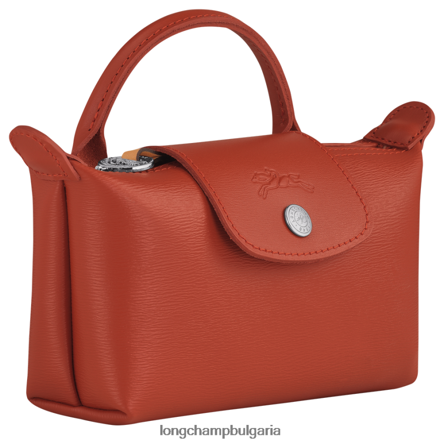 теракота Жени градска торбичка le pliage с дръжка кожени изделия Longchamp 6084PZ679