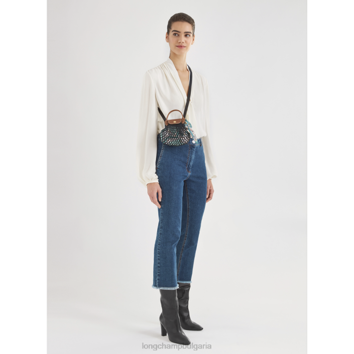 черен Жени le pliage filet mesh bag кожени изделия Longchamp 6084PZ218