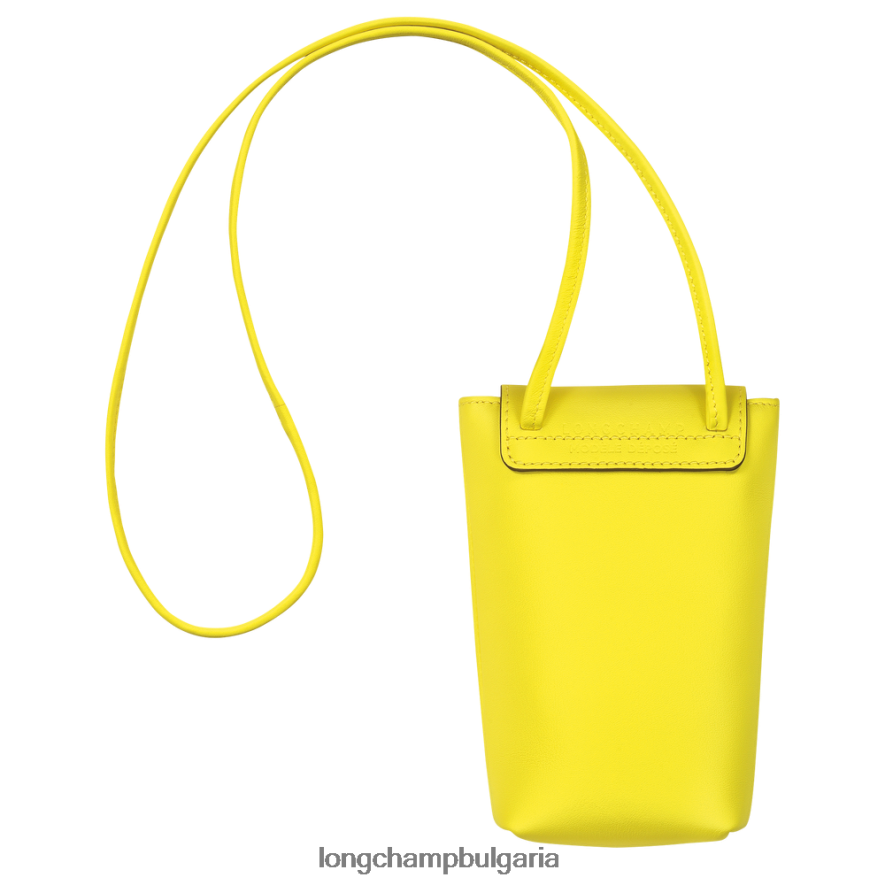 лимон Жени калъф за телефон le pliage xtra с кожена дантела кожени изделия Longchamp 6084PZ719