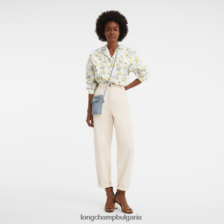 облачно синьо Жени калъф за телефон roseau с дантела кожени изделия Longchamp 6084PZ687