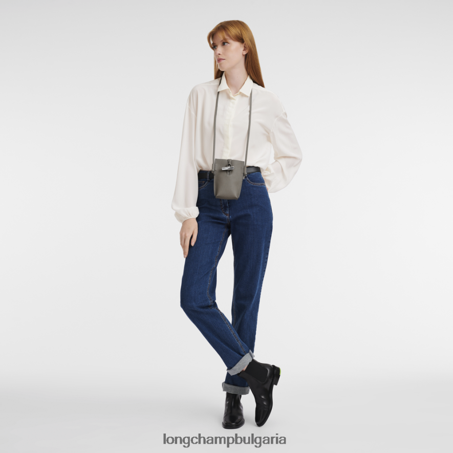 гургулицата Жени калъф за телефон roseau с дантела кожени изделия Longchamp 6084PZ688