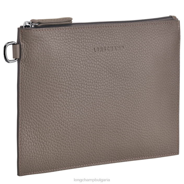 сиво Жени roseau есенциална торбичка кожени изделия Longchamp 6084PZ692